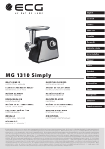 Rokasgrāmata ECG MG 1310 Simply Gaļas maļamā mašīna