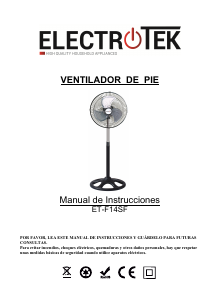 Manual de uso Electrotek ET-F14SF Ventilador