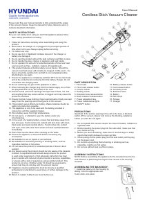 Manual Hyundai HHE203204 Vacuum Cleaner