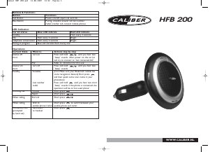 Handleiding Caliber HFB 200 Carkit