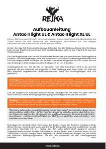 Bedienungsanleitung Rejka Antao II Light XL UL Zelt