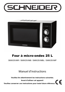 Mode d’emploi Schneider SMW 25 VMR Micro-onde