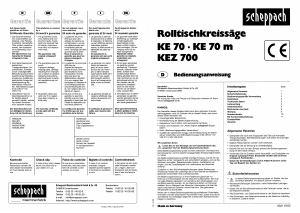 Bedienungsanleitung Scheppach KE 70 m Tischsäge