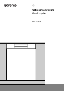 Bedienungsanleitung Gorenje GU673C60X Geschirrspüler