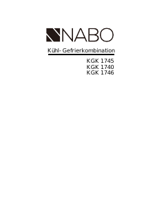 Bedienungsanleitung NABO KGK 1745 Kühl-gefrierkombination