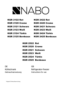 Bedienungsanleitung NABO KGR 2525 Kühl-gefrierkombination