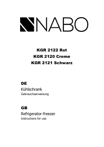Bedienungsanleitung NABO KGR 2121 Kühl-gefrierkombination