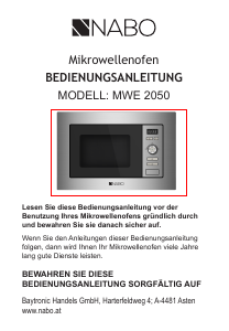 Manual NABO MWE 2050 Microwave