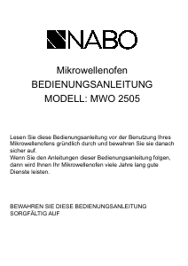 Bedienungsanleitung NABO MWO 2505 Mikrowelle