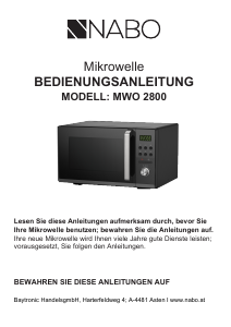 Bedienungsanleitung NABO MWO 2800 Mikrowelle