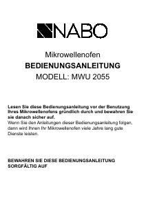 Bedienungsanleitung NABO MWU 2055 Mikrowelle