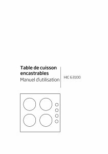 Mode d’emploi BEKO HIC 63100 Table de cuisson