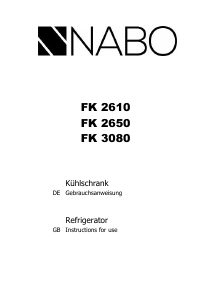 Bedienungsanleitung NABO FK 2611 Kühlschrank