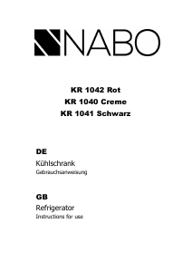 Bedienungsanleitung NABO KR 1040 Kühlschrank