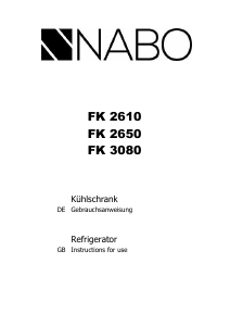 Handleiding NABO FK 3080 Koelkast