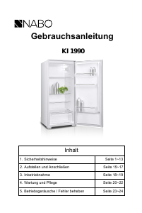 Bedienungsanleitung NABO KI 1990 Kühlschrank