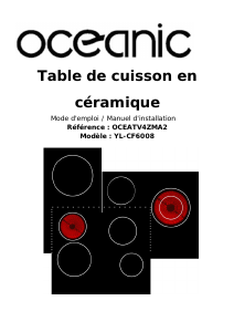 Mode d’emploi Oceanic OCEATV4ZMA2 Table de cuisson