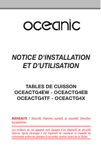 Mode d’emploi Oceanic OCEACTG4EB Table de cuisson