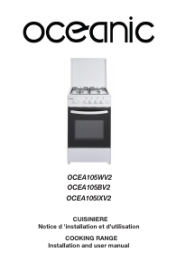 Mode d’emploi Oceanic OCEA105WV2 Cuisinière