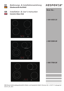 Bedienungsanleitung Respekta KM4400-28 Kochfeld