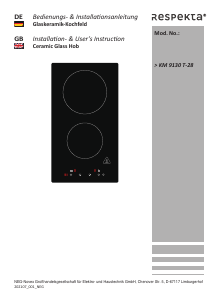 Bedienungsanleitung Respekta KM9130T-28 Kochfeld