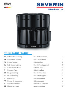 Bedienungsanleitung Severin KA 5829 Kaffeemaschine