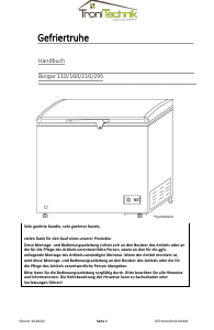 Bedienungsanleitung TroniTechnik Borgar 295 Gefrierschrank