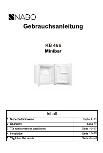 Bedienungsanleitung NABO KB 466 Kühlschrank