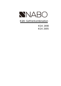 Handleiding NABO KGK 2690 Koel-vries combinatie