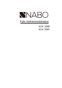Bedienungsanleitung NABO KGK 2695 Kühl-gefrierkombination