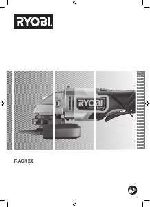 Kullanım kılavuzu Ryobi RAG18X-0 Avuç taşlama makinesi