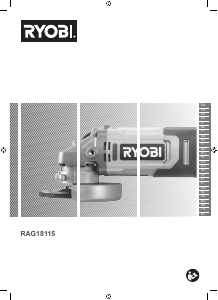 Kullanım kılavuzu Ryobi RAG18115-0 Avuç taşlama makinesi