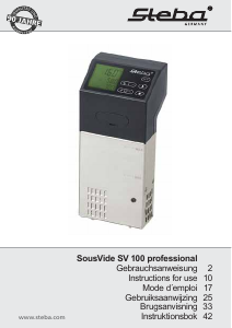 Mode d’emploi Steba SV 100 Circulateur sous-vide