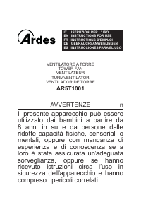 Manuale Ardes AR5T1001 Ventilatore