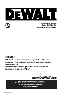 Mode d’emploi DeWalt DCG413FB Meuleuse angulaire