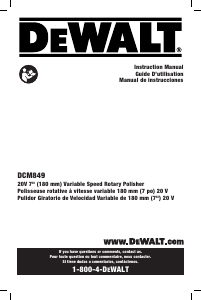 Manual DeWalt DCM849P2 Angle Grinder