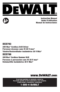 Mode d’emploi DeWalt DCD793B Perceuse visseuse