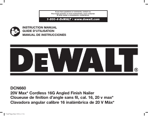 Manual de uso DeWalt DCN660D1 Clavadora