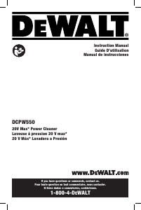 Manual de uso DeWalt DCPW550P1 Limpiadora de alta presión