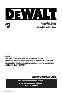 Manual DeWalt DCN681D1 Tacker