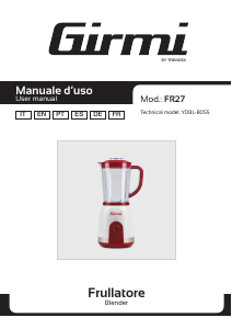 Manual de uso Girmi FR2701 Batidora