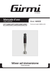 Manuale Girmi MX0300 Frullatore a mano