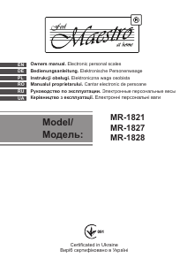 Instrukcja Maestro MR-1827 Waga