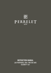 Manual de uso Perrelet A1101/4 Lab Peripheral Dual Time Big Date Reloj de pulsera