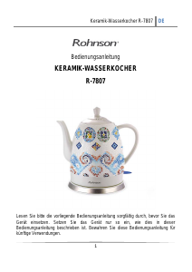 Bedienungsanleitung Rohnson R-7807 Wasserkocher