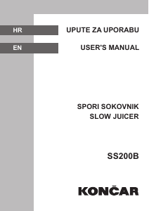 Handleiding Končar SS200B Sapcentrifuge