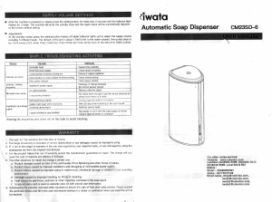 Manual Iwata CM23SD-6 Soap Dispenser