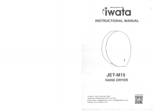 Manual Iwata JET-M15 Hand Dryer
