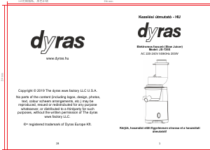 Bedienungsanleitung Dyras JS-135X Entsafter
