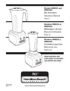 Handleiding Hamilton Beach HBB250S Blender